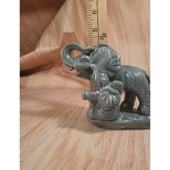 Ceramic Mama & Baby African Elephant s 4.5" by 4.5" 1 Handmade - Picture 10 of 12